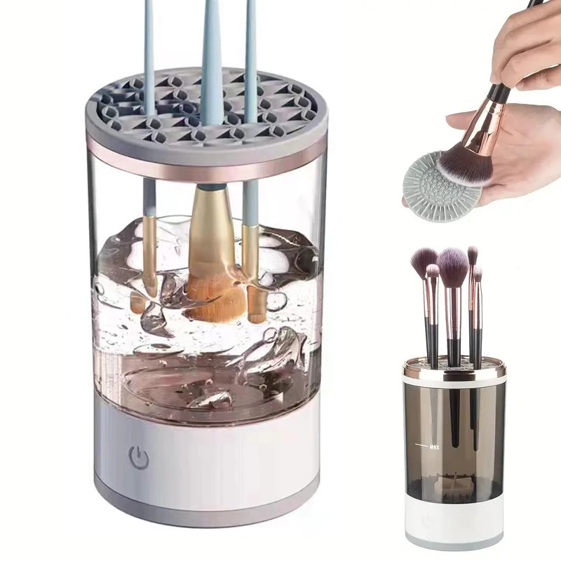 Makeup Brush Set - Otomatik Elektrikli Makyaj Fırçası Temizleyici USB