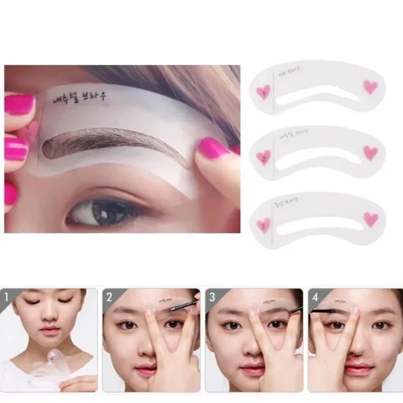 Beauty Makeup Tools Set - 1/2/4/6 takım yeniden kullanılabilir kaş şablonu