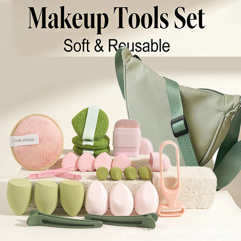 Beauty Makeup Tools Set - Şık Mantı Çantası ve 23 Parça
