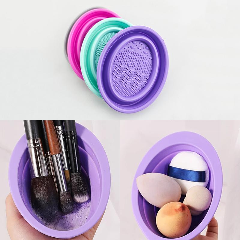 Makeup Brush Set - Yumuşak Silikon Makyaj Fırça Temizleyici Katlanır