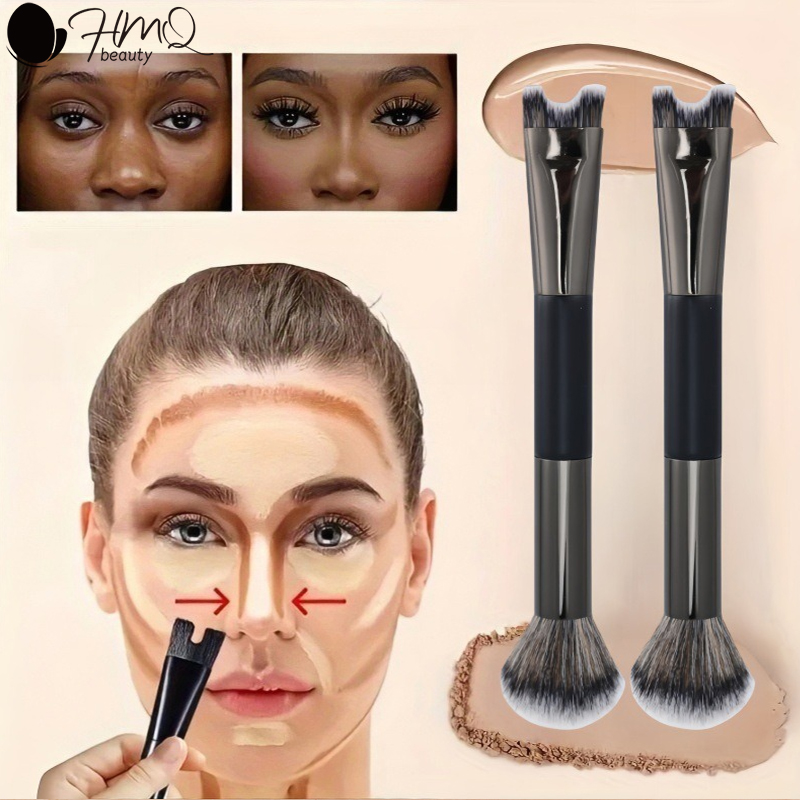 Huda Beauty Makeup Brush Set - U-Şekilli Çift Kafa Makyaj Fırçası Burun