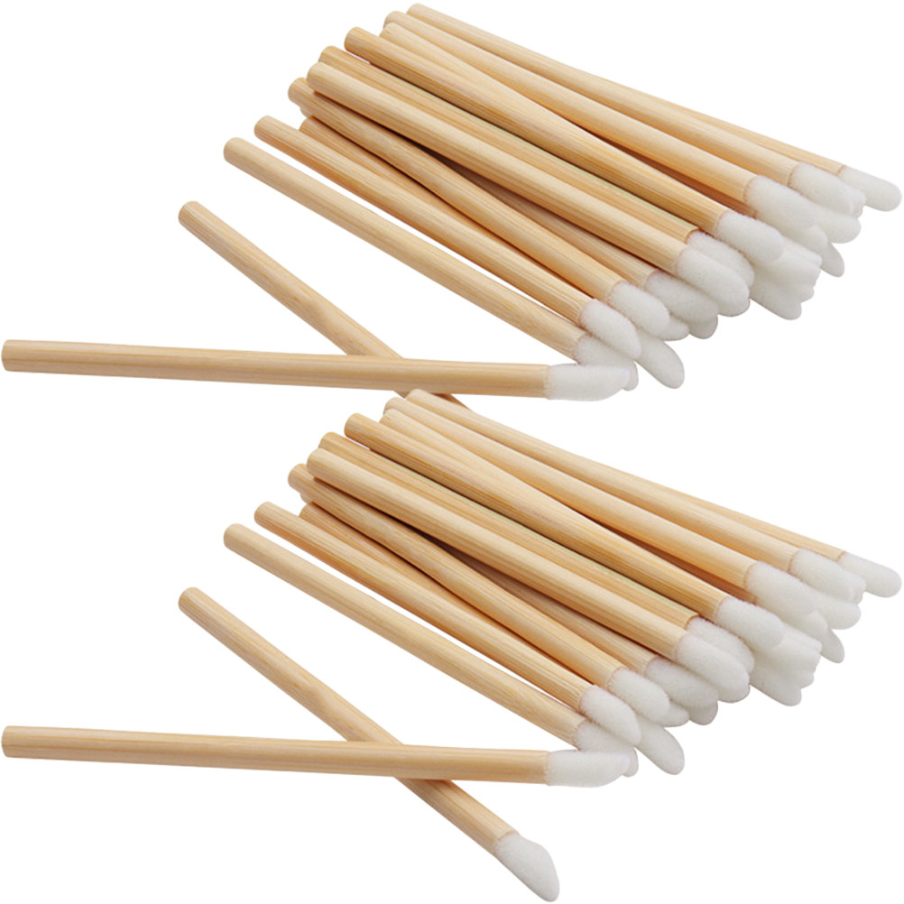 Makeup Brush Set - 100 Adet Ahşap Ruj Aplikatörü Tek
