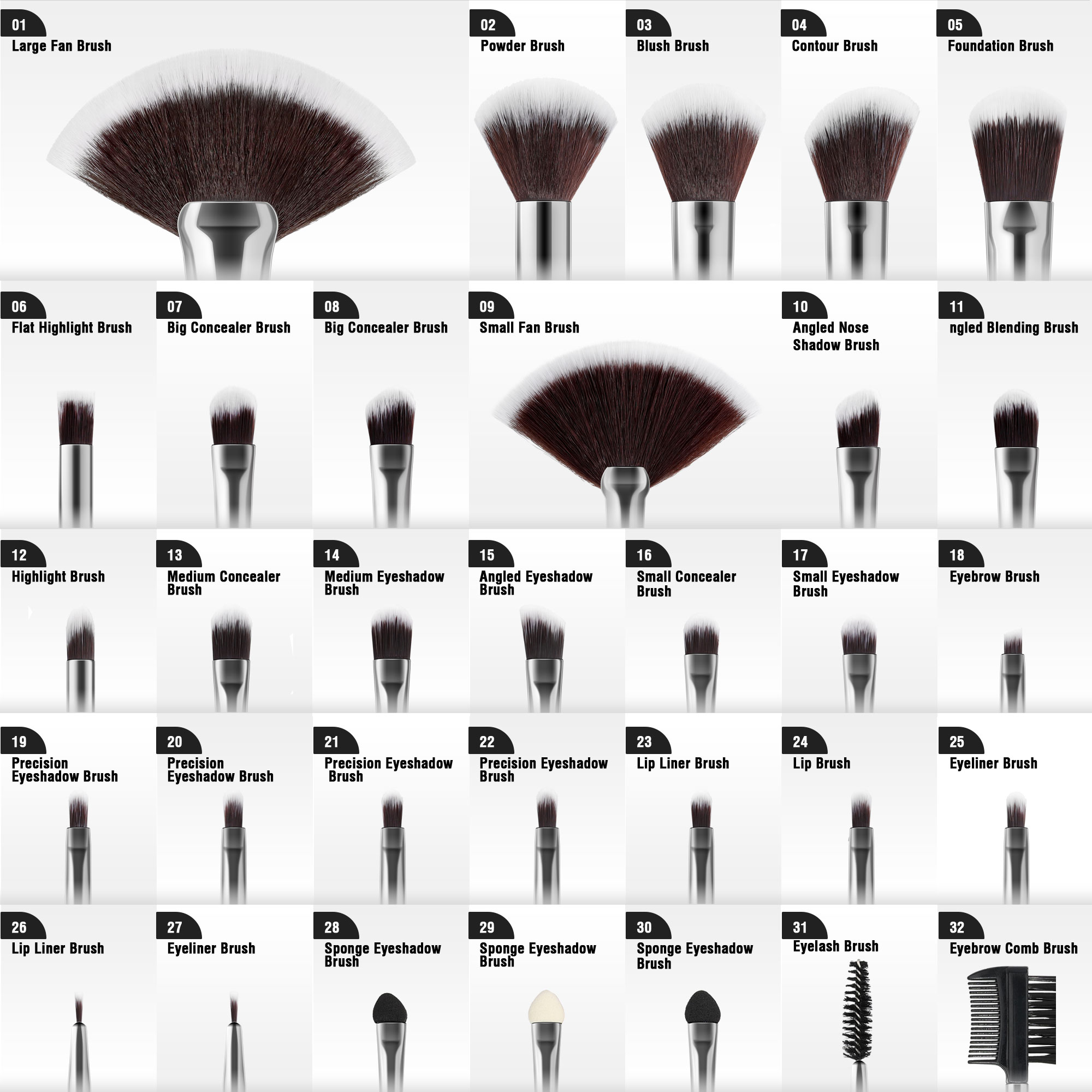 32 Parça Makyaj Fırça Seti, Pu - Huda Beauty Makeup Brush Set incelemesi ve fiyatı