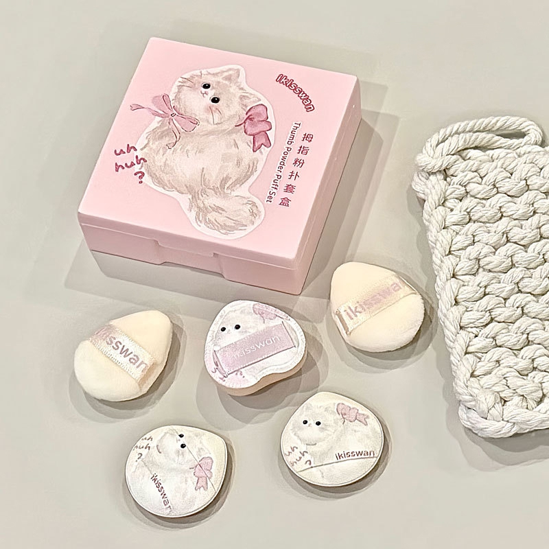 5 adet sevimli Mini parmak puf - Beauty Makeup Tools Set incelemesi ve fiyatı