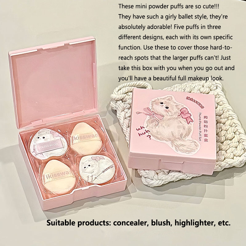 5 adet sevimli Mini parmak puf - Beauty Makeup Tools Set incelemesi ve fiyatı
